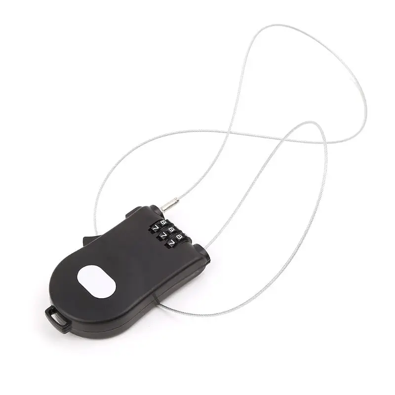 Retractable Wire Rope Password Lock Combination Coded Locker Outdoor Keyed Padlock A2UD