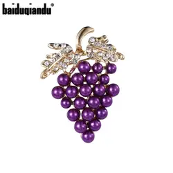 baiduqiandu Simulated Pearl Grape Brooches for Women Dress Clothes Pins Jewelry Accessories