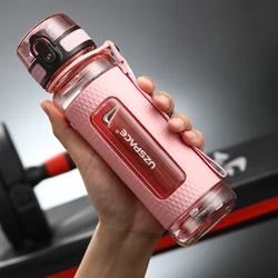 UZSPACE Sports Water Bottles Gym Leak-proof Drop-proof Portable Shaker Outdoor Travel Kettle Plastic Drink Water Bottle BPA Free