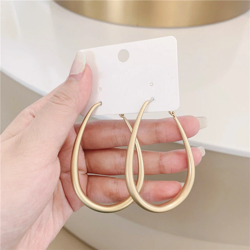 BLIJERY Fashion Hollow Waterdrop Shape Big Hoop Earrings For Women Basketball Brincos Statement Earrings Hoops Punk Jewelry Gift