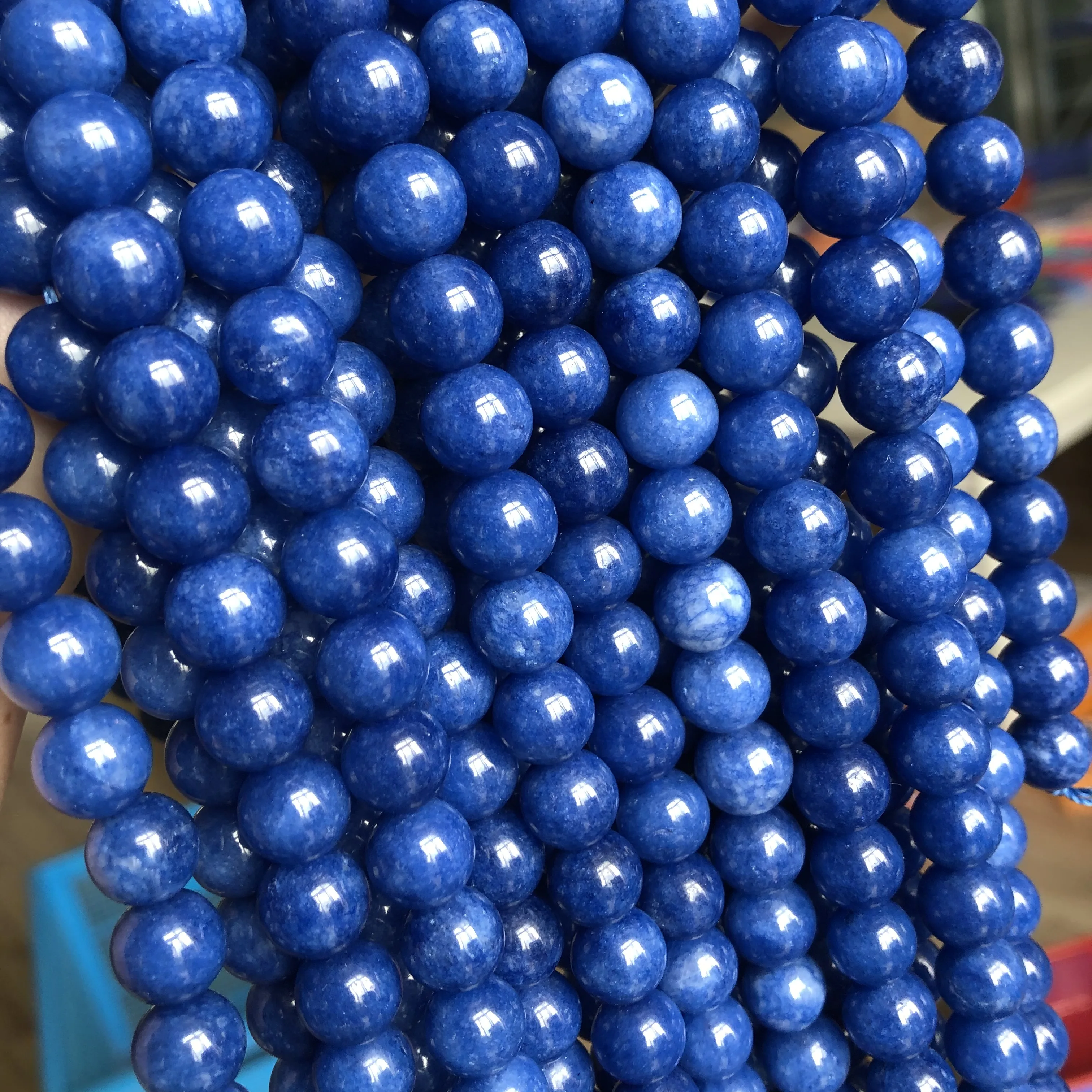 Whosale Blue Natural Kyanite Stone Beads Charm Round Loose Beads For Jewelry Making DIY Bracelets Necklace 6/8/10 MM