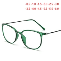 Gafas redondas TR90 para miopía, gafas para miopía con acabado ovalado Retro para hombres y mujeres, gafas graduadas-0,5-0,75-1,0-1,5 a-6