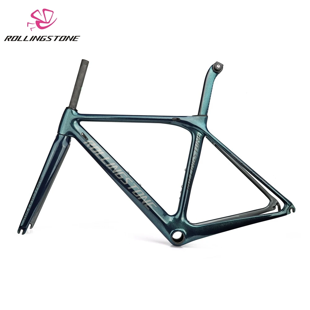 

Rolling Stone Compass Road Carbon Bicycle frame Chameleon Green/Smoke blue 45cm 47cm 50cm 53cm size c-t 1030g