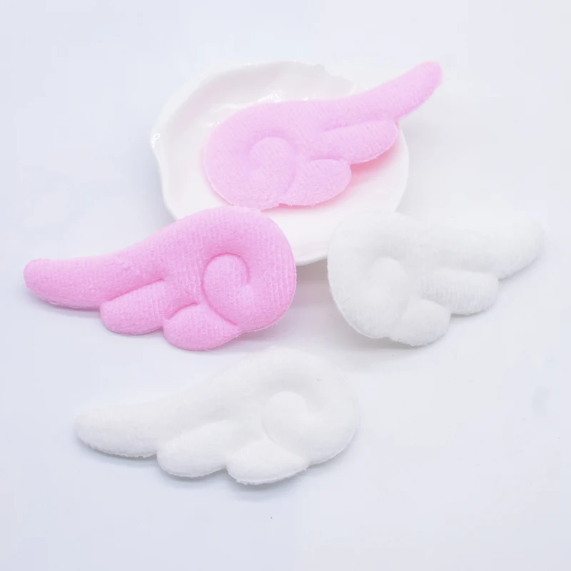 10Pcs 75*40mm Padded Double Sided Furry Angel Wing Applique for DIY Baby Clothes Hat Headwear Toys Decor Accessories Patches