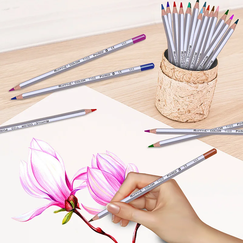 Marco 7100 Professional Oil Colored Pencil Painting Set Non-toxic Lead-free Sketching Pencil Writing Pen KidsGift SchoolSupplies