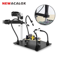NEWACALOX Multifunctional Hot Air Gun Frame with Third Helping Hand for 878D 858 Soldering Station Repair Welding BGA PCB Chips