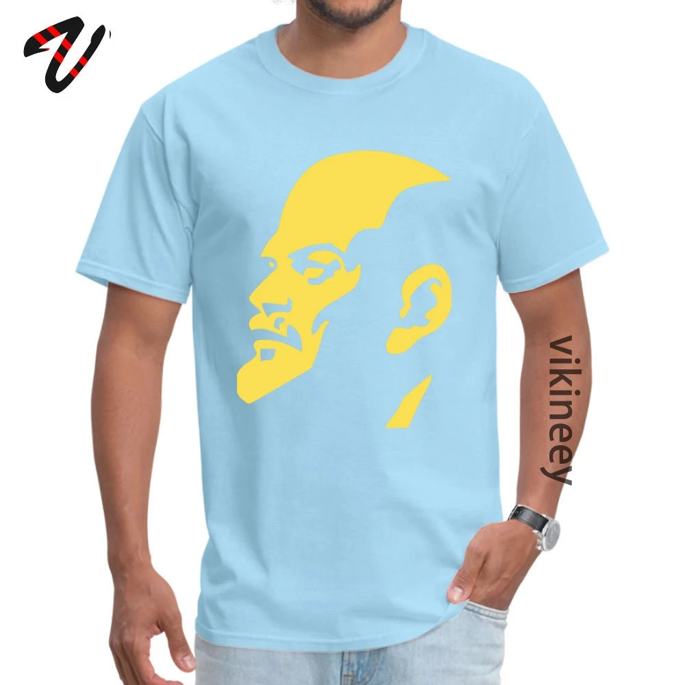 Tees Lenin Communist T Shirt Summer Slim Fit Casual Overlord Sleeve Greece Fabric O-Neck Men Tshirts Casual Wholesale