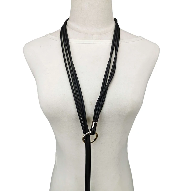 UKEBAY New Designer Handmade Necklace Women Long Chain Different Wears Rubber Jewelry Black Vintage Necklaces Luxury Goth Chains