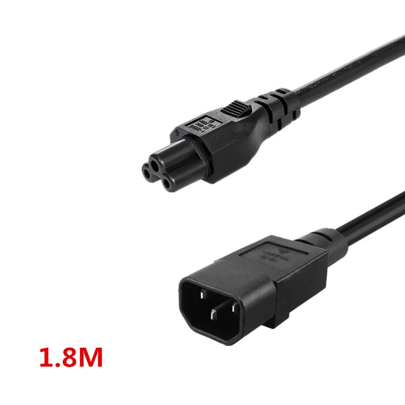 IEC 320 C14 Male Plug to C5 Female Adapter Cable IEC 3 Pin Male to C5,180CM,1 PCS