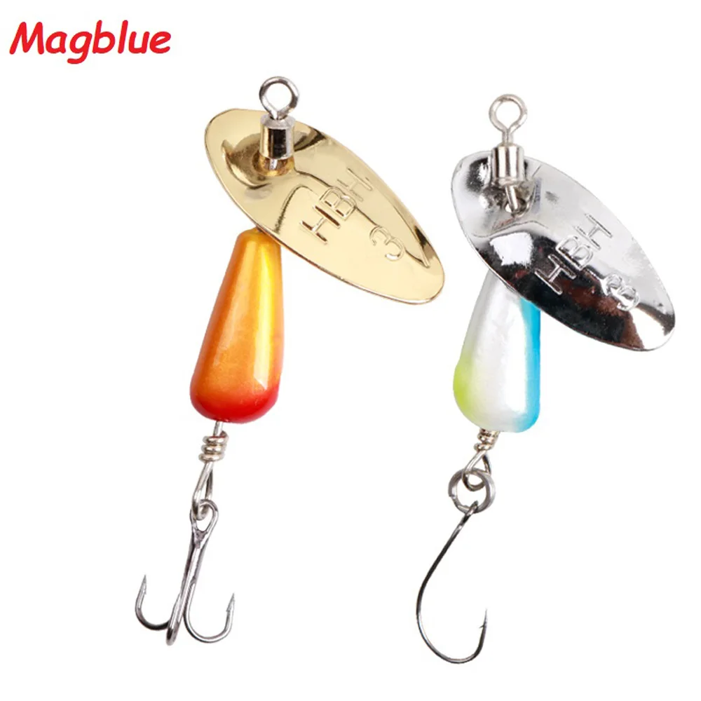 MAGBLUE 1pcs Rotating Spinner Fishing Lure Spoon Sequins metal baits Wobblers Bass Pesca Hand shaker Makou Bass Fishing Tackle