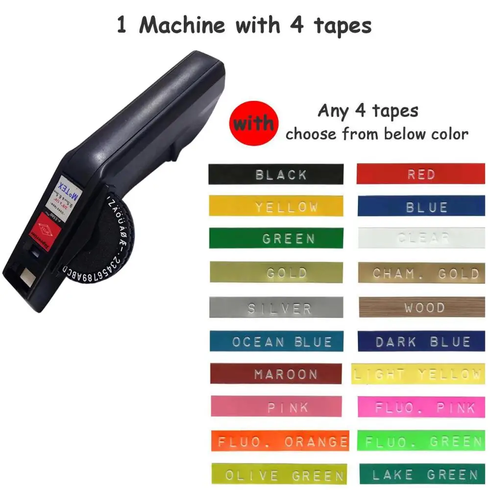 Motex E5500A Manual label maker Suitable For 6/9mm 3D Embossed Tape Replace for Dymo 1610 E101 C101 1880 Label Print