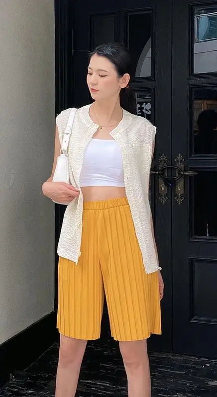 Casual Pants 2021 Summer New Wide Leg Pants Shorts Femininity Commuter Japanese High Waist Straight Pants