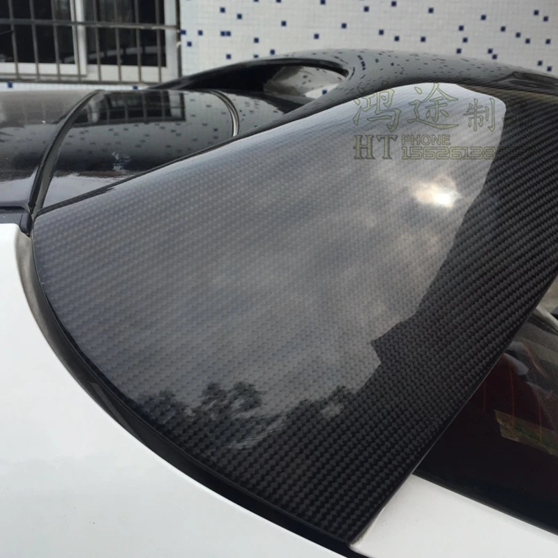 FOR Mazda 3 Hatchback Real Carbon Fiber CAR Spoiler Wing Car Rear Window Rear LIP Middle Tail FIN Accessories Mazda3 2011-2015