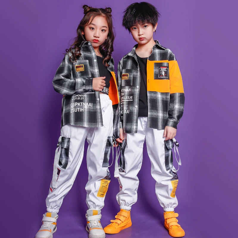 Kids Ballroom Hip Hop outfits Jacket Casual Pants dancing clothing Girl Boys carnival Jazz Dance Costume Clothes Stage Wear