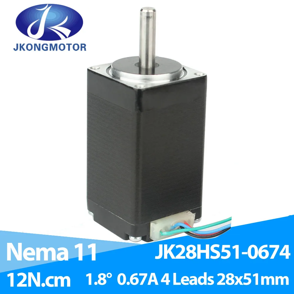 Nema 11 Stepper Motor 51mm 0.67A 1.8 deg 12Ncm(17oz.in) 4-lead  Nema 11 Step Motor for DIY CNC XYZ 3D Printer