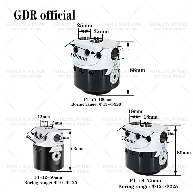 F1 Boring Head F1 boring bar cutter MT2 MT3 MT4 MT5 C20 C25 BT30 BT40 NT30 NT40 R8 f1 boring tool set 50mm F1 Boring tool holder