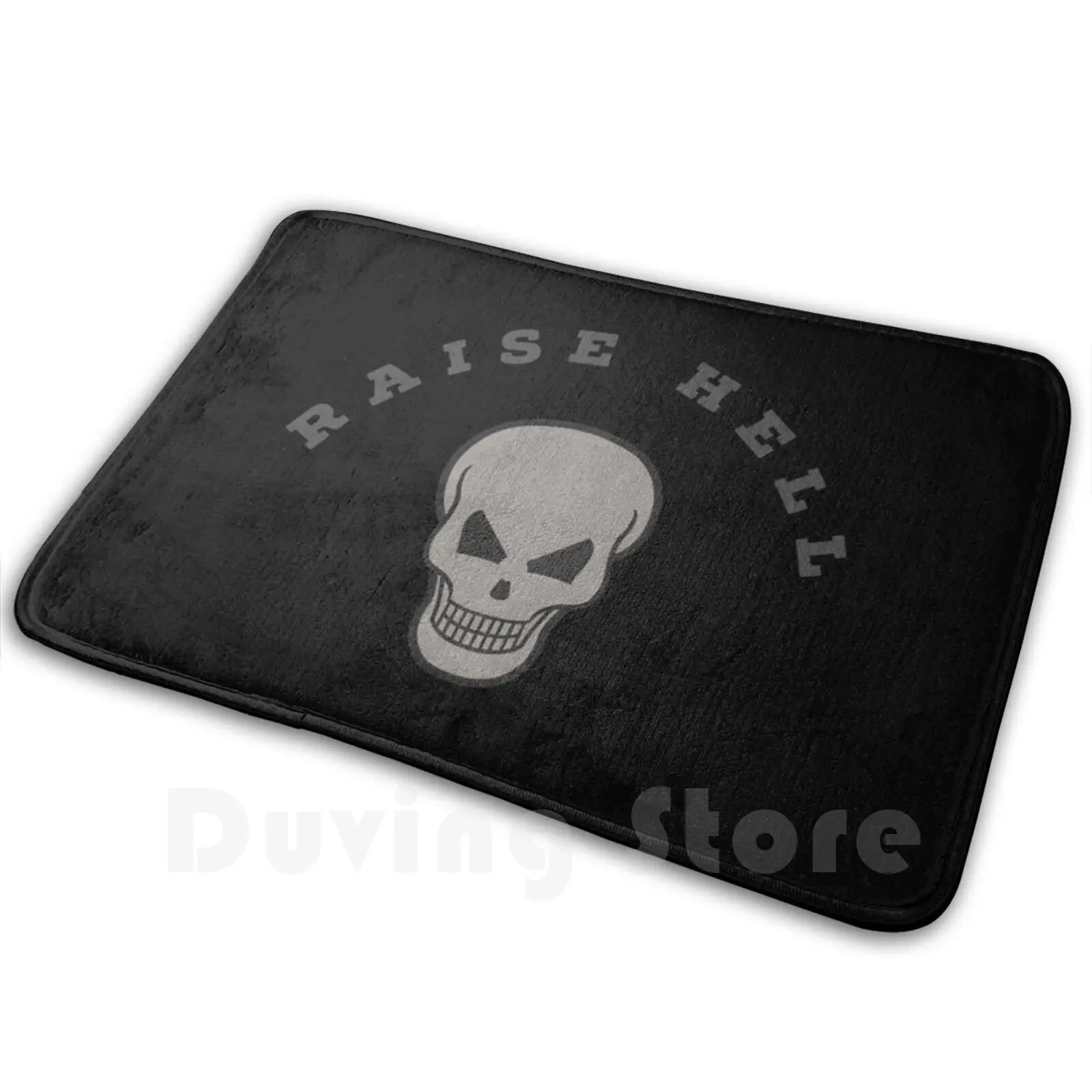 Raise Hell Skull Carpet Mat Rug Cushion Soft Skull Raise Hell Biker Motorcycle Club Steve Austin Coll