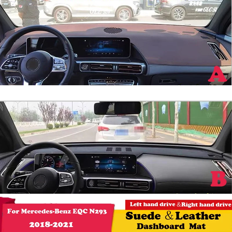 For Mercedes-Benz EQC N293 EQC400 2018 2019 2020 2021 Leather Dashmat Dashboard Cover Sunshade Carpet Dash Mat Suede