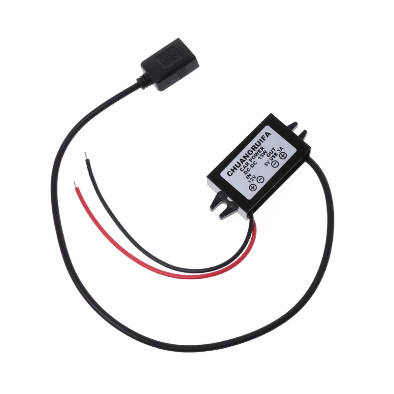 1PC Output Power Adapter DC DC Converter โมดูล12V ถึง5V USB ใหม่