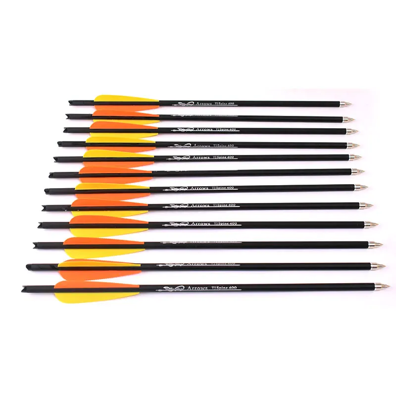 Hunting Crossbow Archery 16/20 Inch Orange yellow feather  Spine 400 Carbon Arrow Used For Crossbow Bow Hunting Shooting