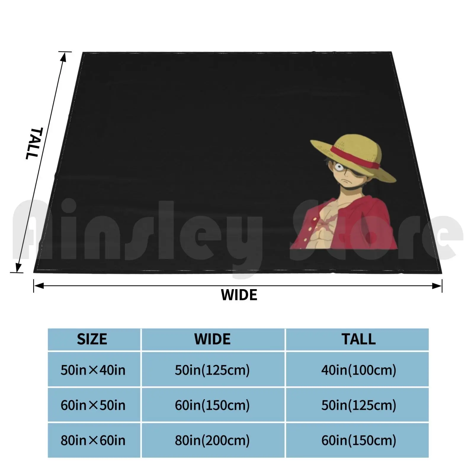 Blanket Monkey D. Luffy Hat Anime Bleach Manga Japan Japanese Luffy