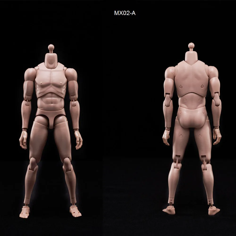 MX02-A 1/6 Scale Male Figure Body 2.0 Nude Narrow Shoulders Body 12'' inch Flexible Doll Toys US Stock