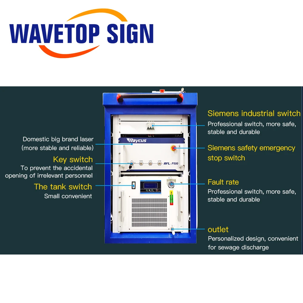 WaveTopSign 300w 500w 1064nm Laser Cleaning System Laser Descaling Machine