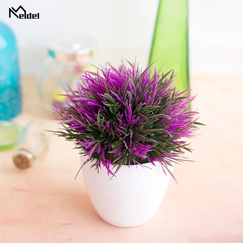 Meldel New Artificial Plants Bonsai Small Grass Plants Fake Green Plants Potted Ornaments For Home Decoration Hotel Garden Decor