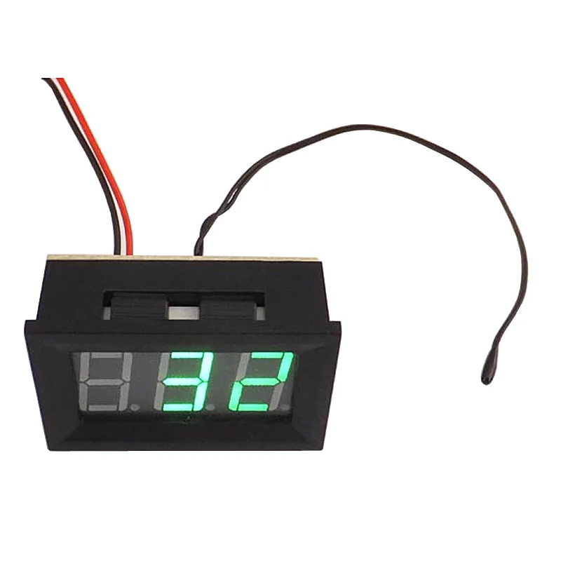 1 قطعة ميزان الحرارة-30 ~ + 70 ℃ ميزان الحرارة DC4.5-28V امدادات الطاقة 0.56 ″LED أنبوب رقمي عكس حماية 48x29x29 مللي متر T27D