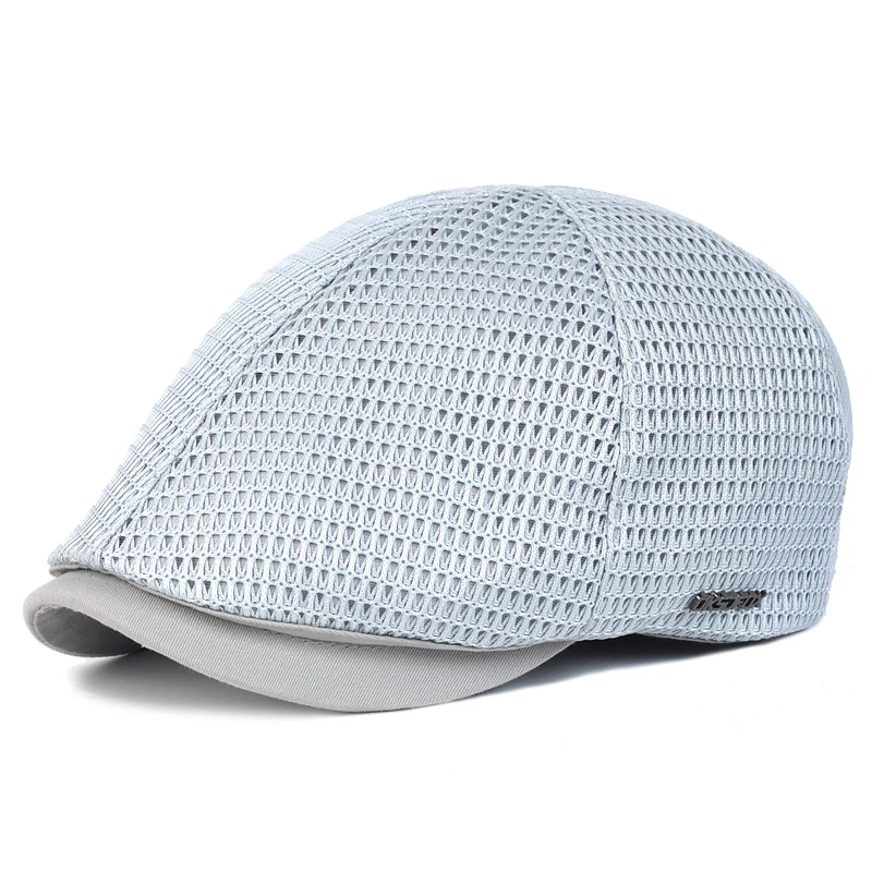 New Mesh Newsboy Caps Summer Men Women Hats Breathable Beret Outdoor Gorro Hombre Boina Golf Hat Fashion Casual Solid Flat Cap