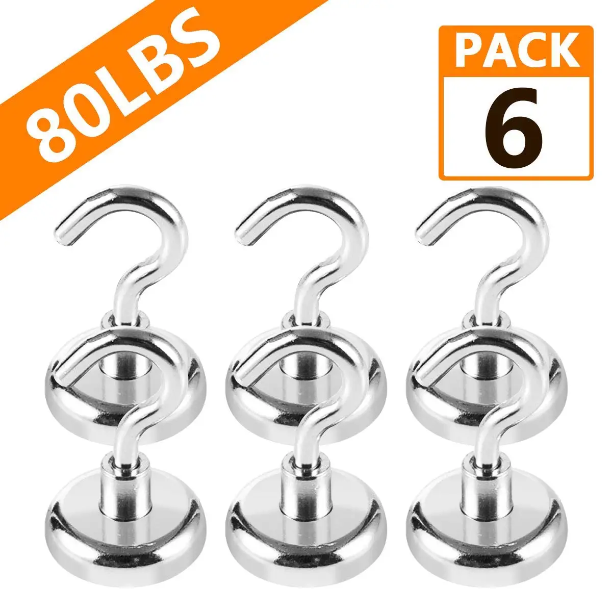 

6Pcs Magnetic Hooks Heavy Powerful Magnets with Hook Hanging Hanger Decorative Hooks for Home Kitchen Storage Organization