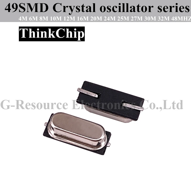 (50 szt.) Zestawy oscylatorów kwarcowych 49SMD 4MHZ 6MHZ 8MHZ 10MHZ 12MHZ 16MHZ 20MHZ 24MHZ 25MHZ 27MHZ 30MHZ 32MHZ 48MHZ