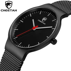 Men Watch CHEETAH Men's Fashion Simple Quartz Watches Top Brand Luxury Stainless Steel Waterproof Wristwatch Relogio Masculino