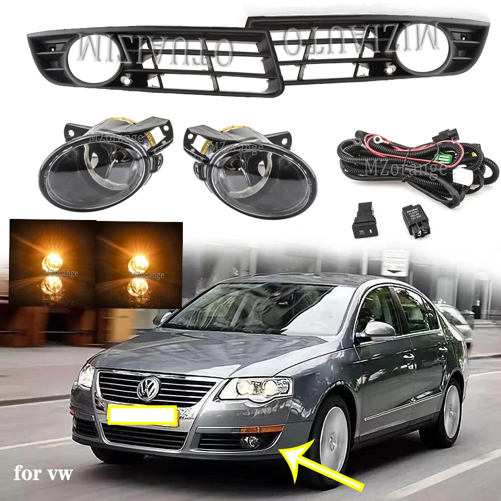 Led/ Halogen Fog Lights Cover Lamps For Volkswagen For Passat b6 2006-2011 Frame Headlight DRL Driving Signal Car Accsesories