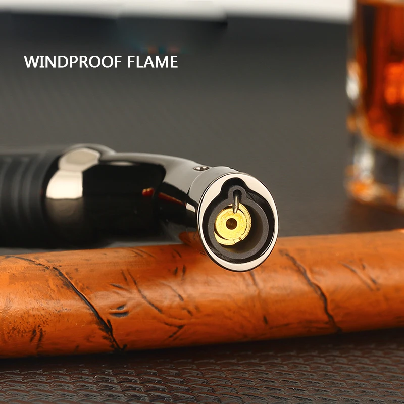 Windproof Inflatable Lighter, Blue Flame, Outdoor Barbecue Torch, Moxibustion Cigar Lighter, BBQ Kitchen Lighters