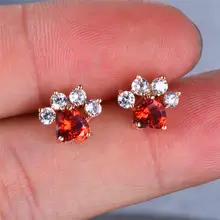 Crystal Zircon Stud Earrings Rose Gold #4