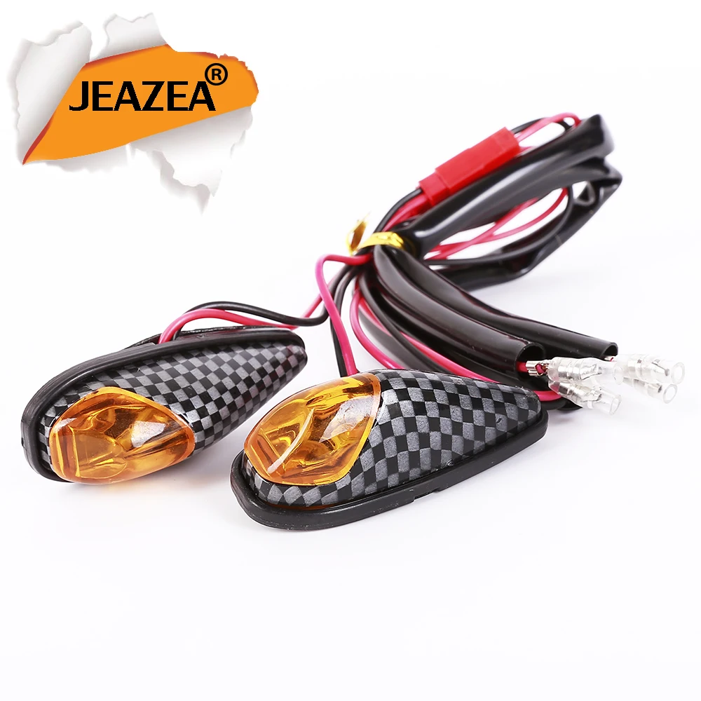 JEAZEA 2pcs 12v Motorcycle Led Lights Turn Signal Flexible Strip Motor Universal Lamp For ATV Yamaha