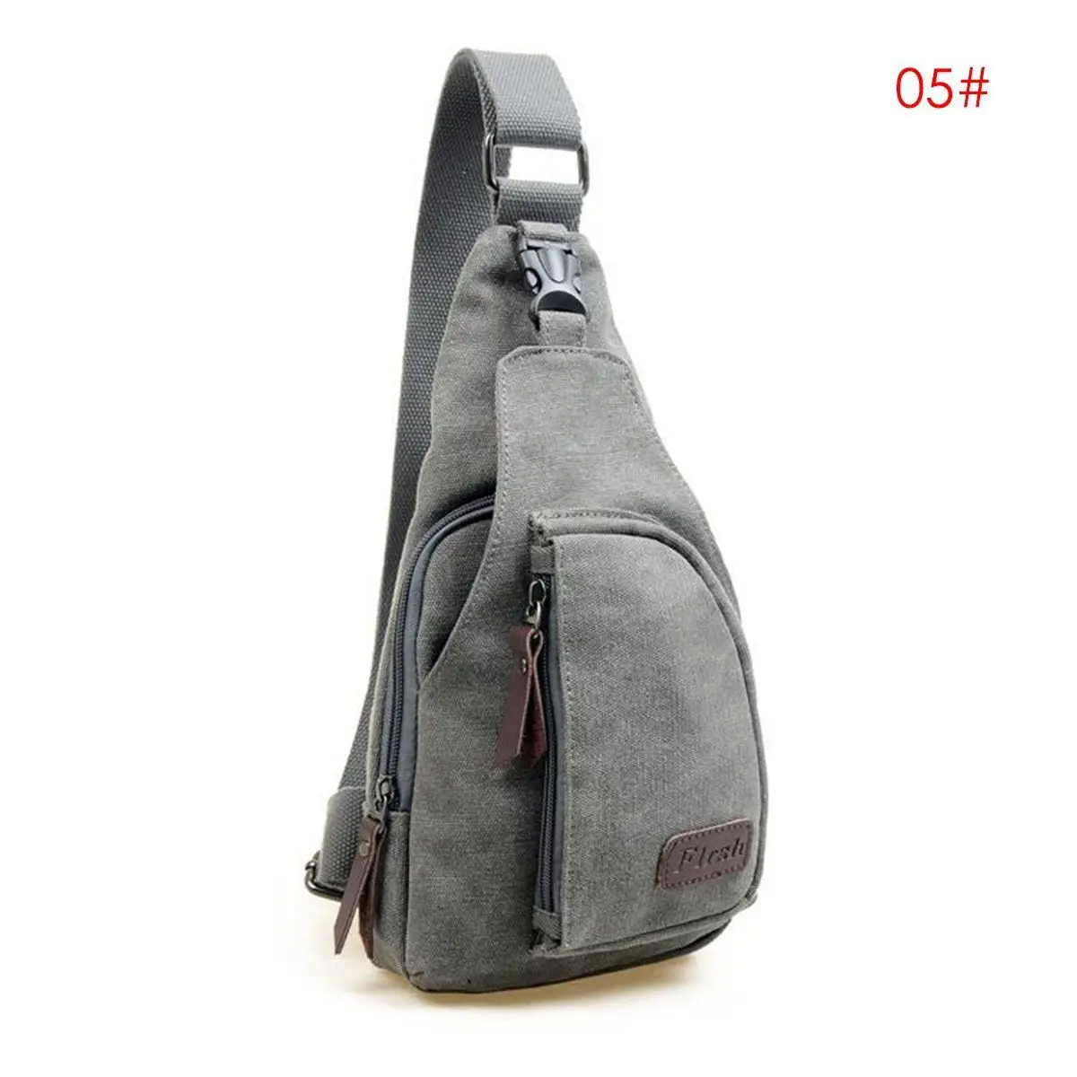 New Men Vintage Canvas Leather Satchel Shoulder Sling Chest Pack Bag