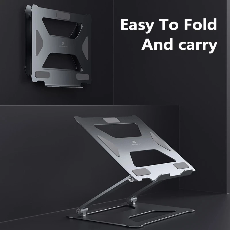 2020 New Portable Foldable Lifting Heat Dissipation Aluminum Alloy Notebook Computer Stand Universal Adjustable Storage Stand