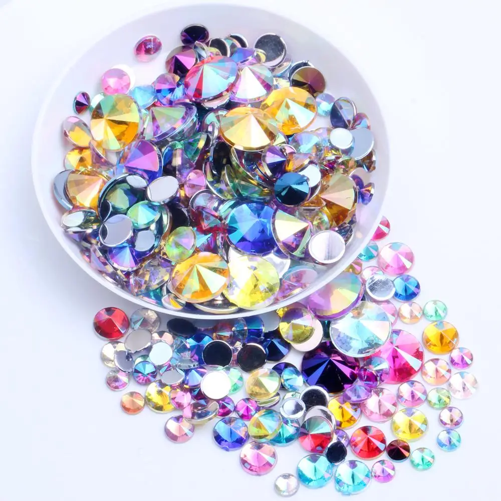 

Acrylic Rhinestones Flatback Pointed 10000pcs 4mm AB Colors Glue On Bead Perfect For 3D Nails Art Phone Cases DIY Decoration