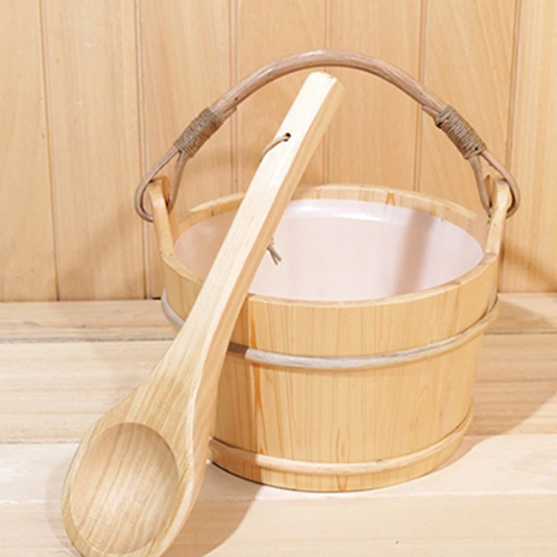 Sauna Bucket with ladle Sauna Accessories, Sauna Bucket,Ladle, Plastic Liner