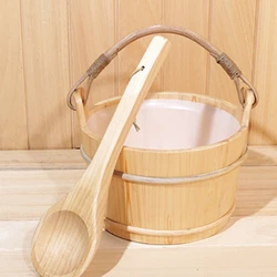 Sauna Bucket with ladle Sauna Accessories, Sauna Bucket,Ladle, Plastic Liner