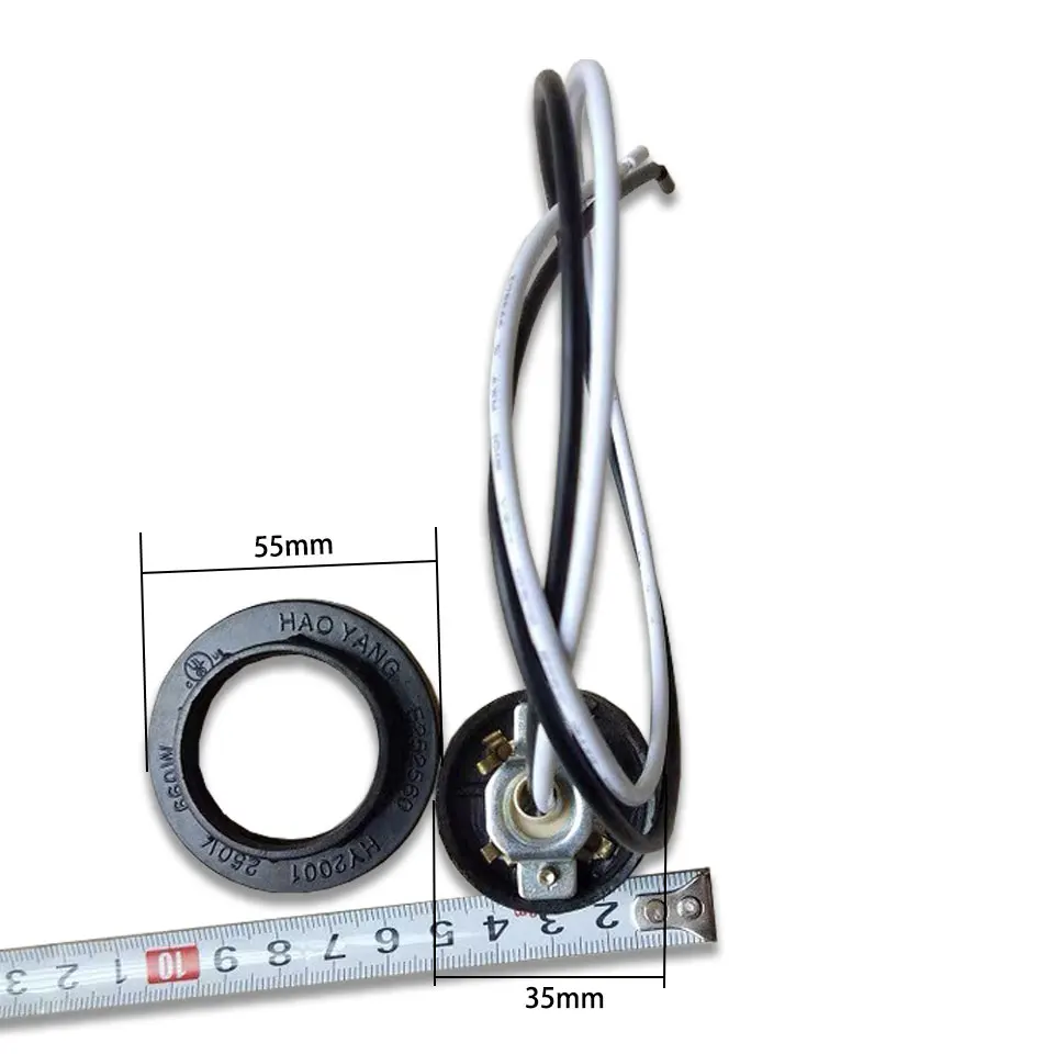 5pcs E27 Full Threaded Lamp Holder With Ring Cable M10 Black Bracket Plastic Lamp Cap Adapter Base Socket