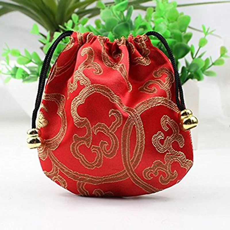 24Pcs Silk Brocade Jewelry Pouch Bag, Drawstring Coin Purse,Gift Bag Value Set