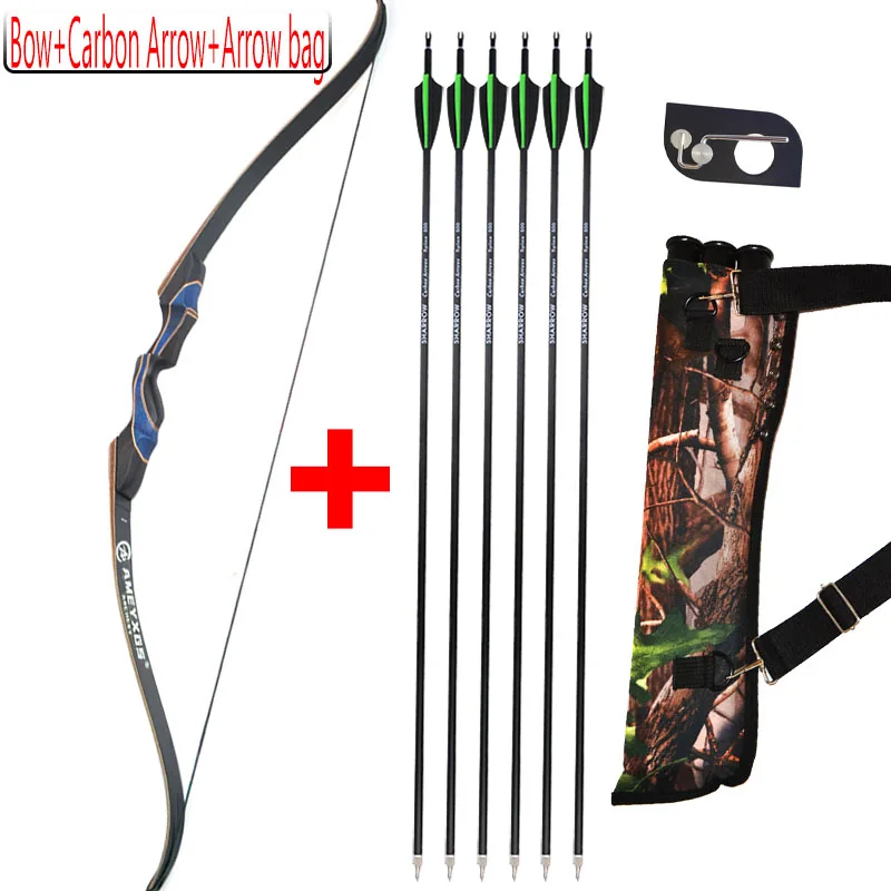 

56inch 20-55lbs Recurve Bow And Spine500 Mix Carbon Arrow Profession Novice Outdoor Hunting Shooting Motion Bow And Arrow