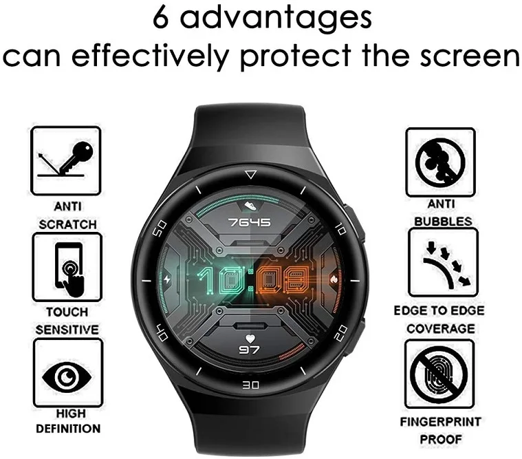 ثلاثية الأبعاد حافة كاملة لينة واقية فيلم حماية غطاء لهواوي ساعة GT 2e Smartwatch حامي الشاشة لهواوي ساعة GT 2e