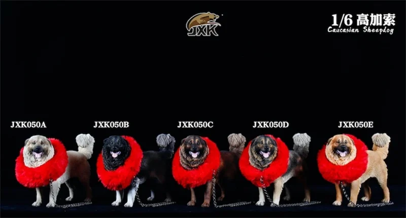 In Stock For Sale 1/6th JXK050 Caucasian Shepherd Dog Animal Five Models For Fans Collection