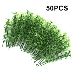 50Pcs 10cm/12cm/15cm Plastic Miniature Model Tree Landscape Bamboo Tree Sand Table Model Decor Trees Model for Scenery Landscape