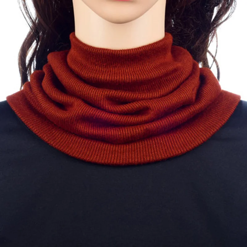 Korean Winter Female Cashmere Elastic Hedging Fake Collar Snood Warm Scarve Unisex Sports cycling Knit Wool Neck Guard Scarf O39