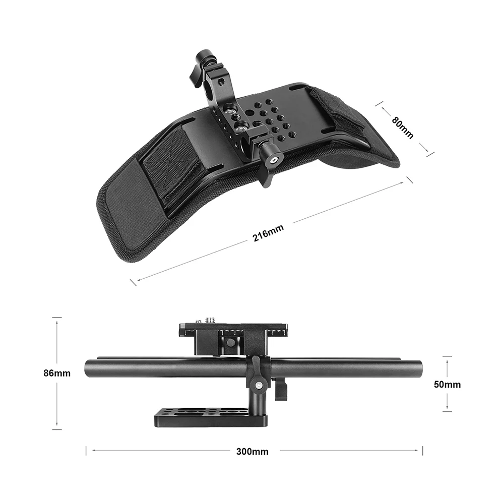 Kayulin Camera Shoulder Kit With Manfrotto QR Baseplate Rosette Extension Arm Cheese Handgrip For DSLR Camera DV Camcorder